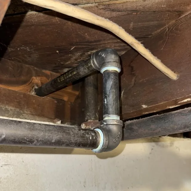 Professional black iron natural gas piping installation