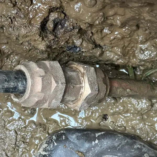 2. Brass compression fitting repaired and tested by Affordable Plumbing NEPA