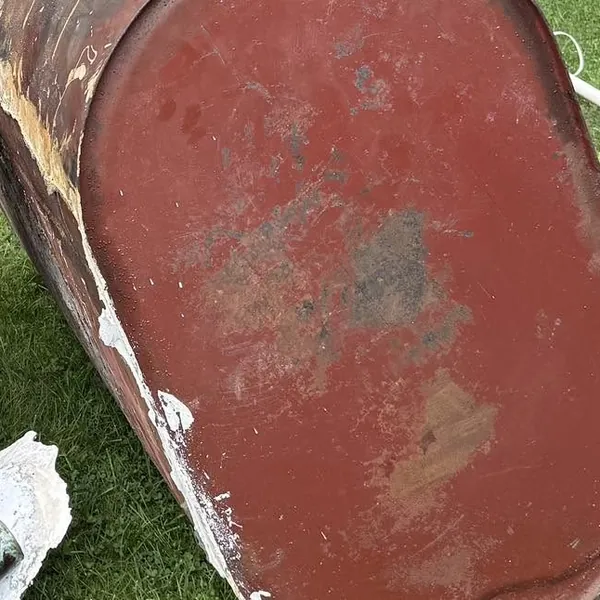 Old oil tank removed during oil-to-gas conversion by Affordable Plumbing NEPA