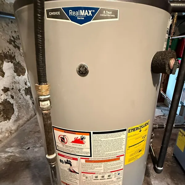 GE gas water heater installation in Old Forge, Pennsylvania by Affordable Plumbing NEPA