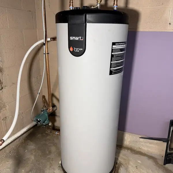 Triangle Tube indirect water heater installation in Eynon Pennsylvania