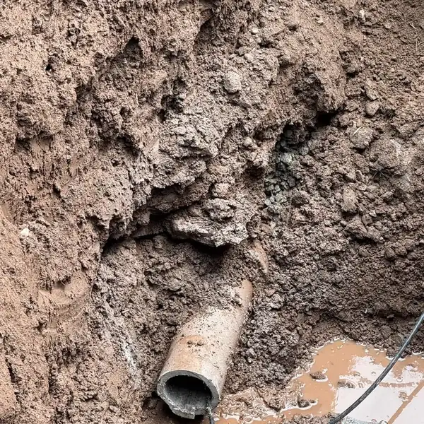 1. Failed existing sewer line exposed by Affordable Plumbing NEPA