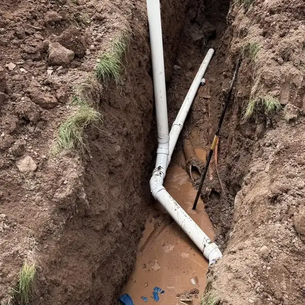 6. Completed sewer line with accessible cleanout by Affordable Plumbing NEPA