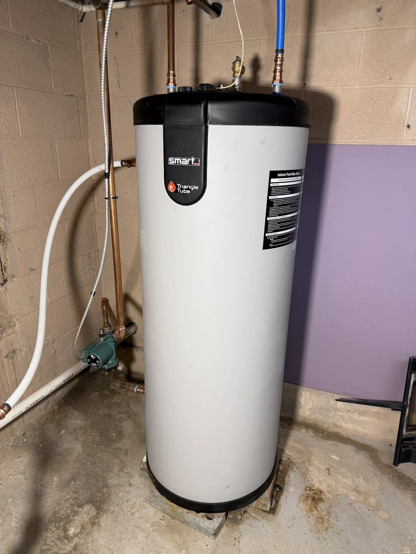 Triangle Tube indirect water heater installation in Eynon Pennsylvania